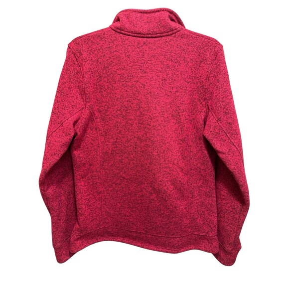 Lands’ End Women’s Red Heathered Quarter Zip Fleece Medium - Picture 4 of 8
